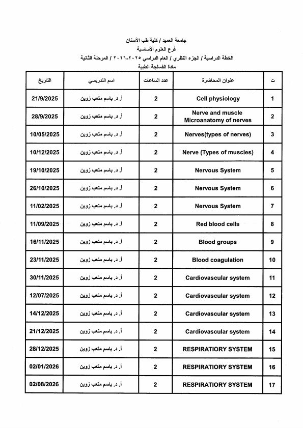 Second Year Academic Teaching Plan